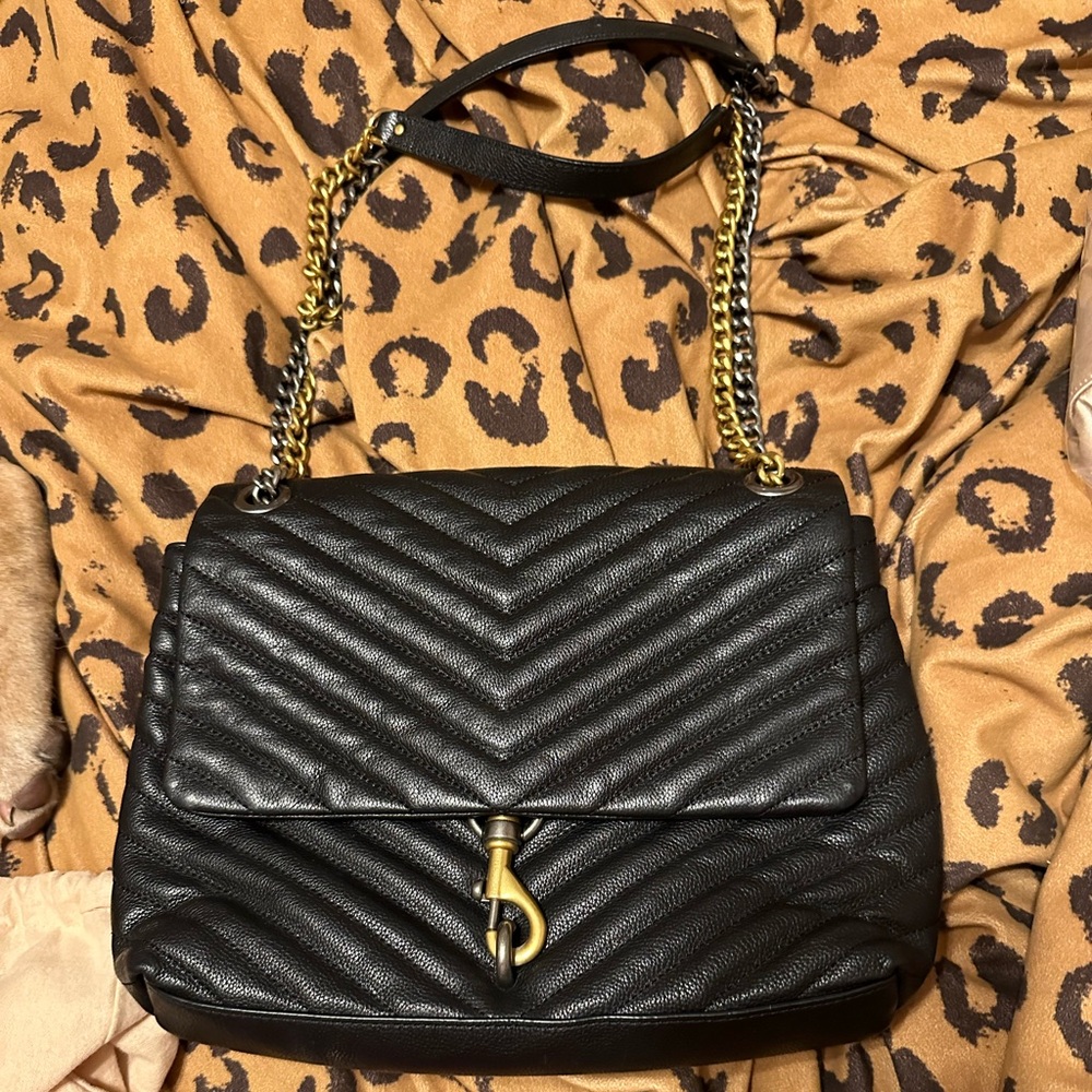 Rebecca Minoff Edie Flap Medium Duo Colored Chain Convertible Bag